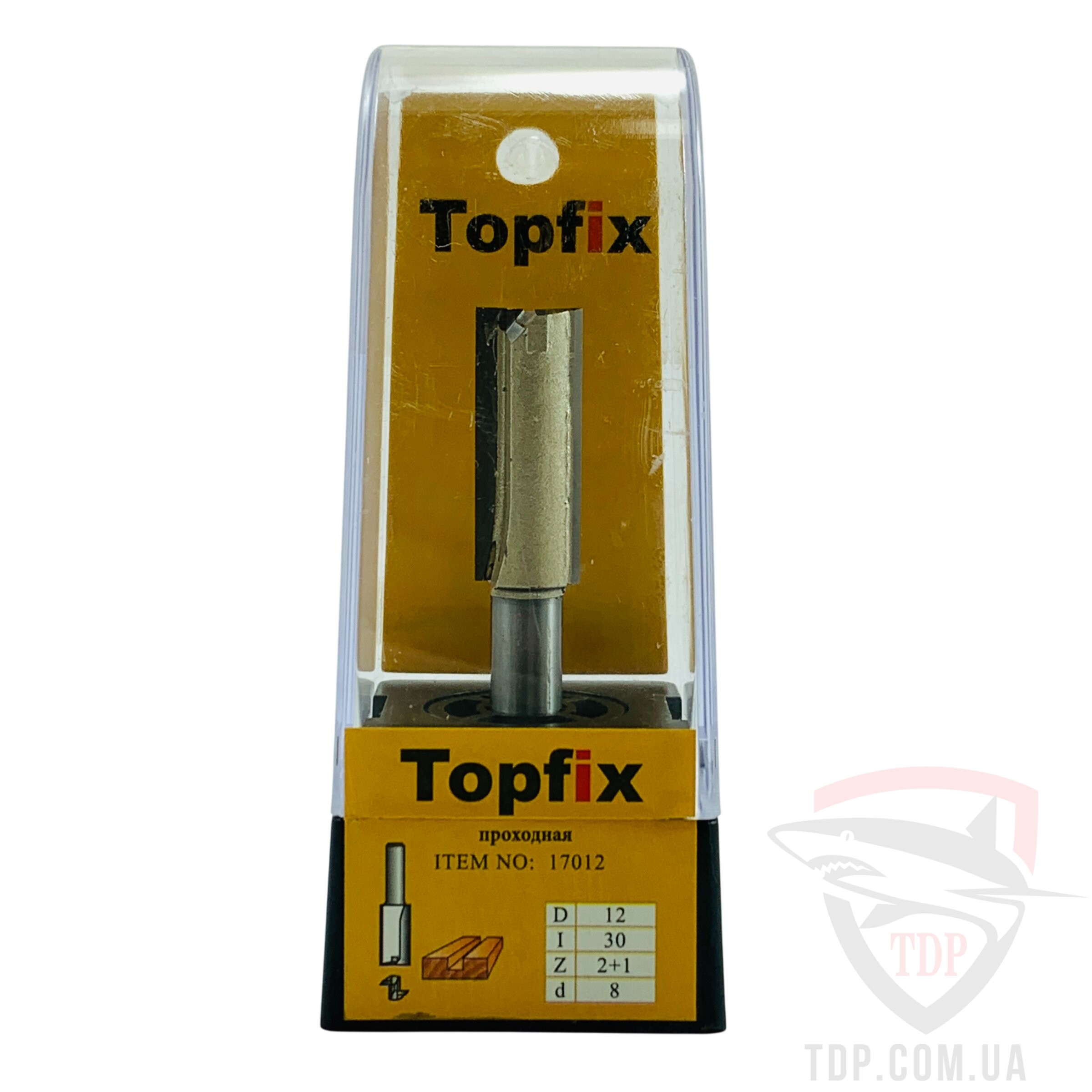 Фреза пазова пряма Topfix 1007 D12 d8 L62 h30 z2 (17012) - Фото №3