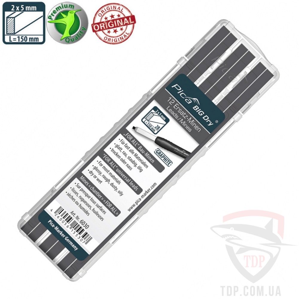 Ручной инструмент Стрижні запасні для Pica BIG Dry FOR ALL 2B 12шт (6030)