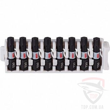 Биты и адаптеры Біти ударні Bosch Impact Control T30 25 мм 8 шт в касеті (2608522382)