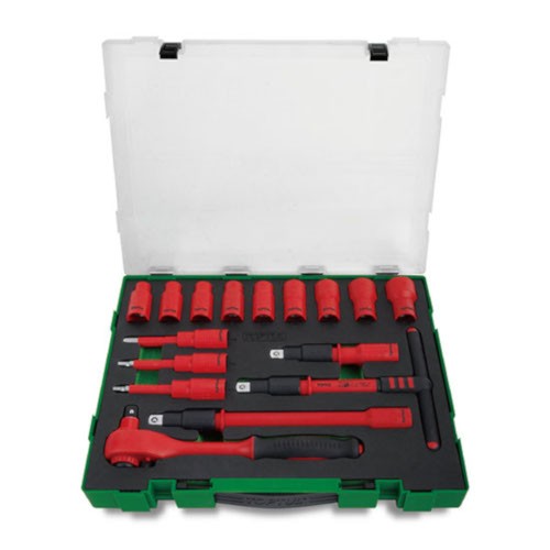 Ручной инструмент Набор инструмента электроизолированного VDE 1/2" 16ед. (6-гр.)   TOPTUL GZC1609