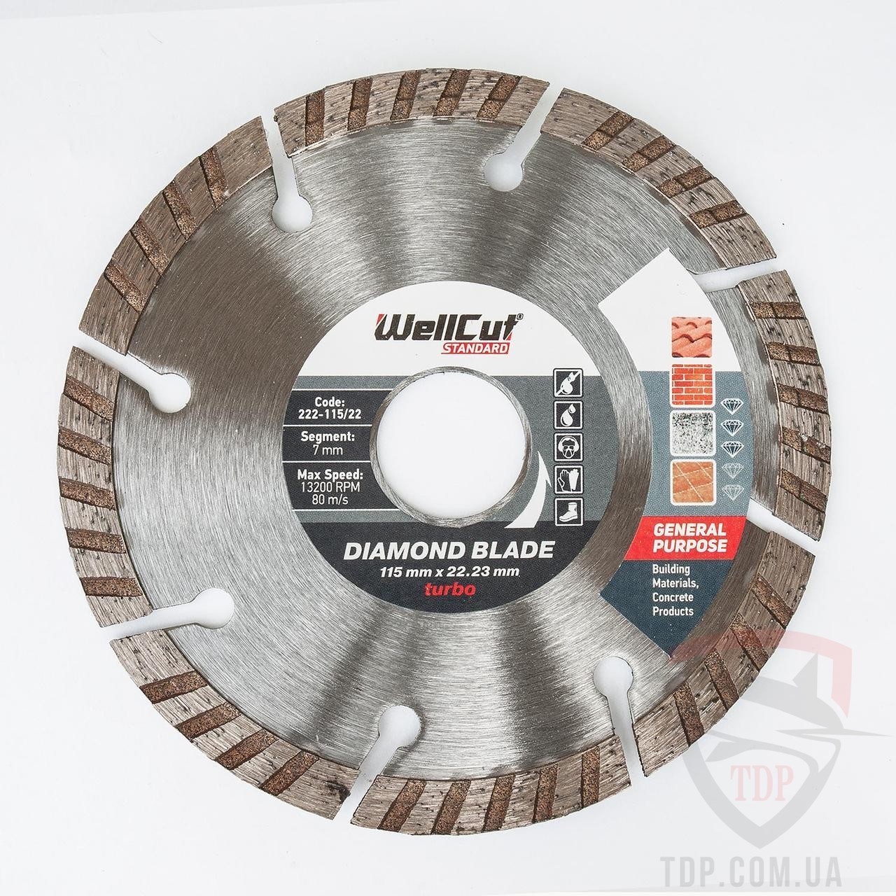 Алмазные диски Круг алмазный WellCut Standart турбо 115x7x22.23 (222-11522)