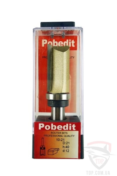 Концевые фрезы Фреза кромкова пряма POBEDIT 1021 D21 d12 h50 з верхнім підшипником (1021-d12-D21x50-P)