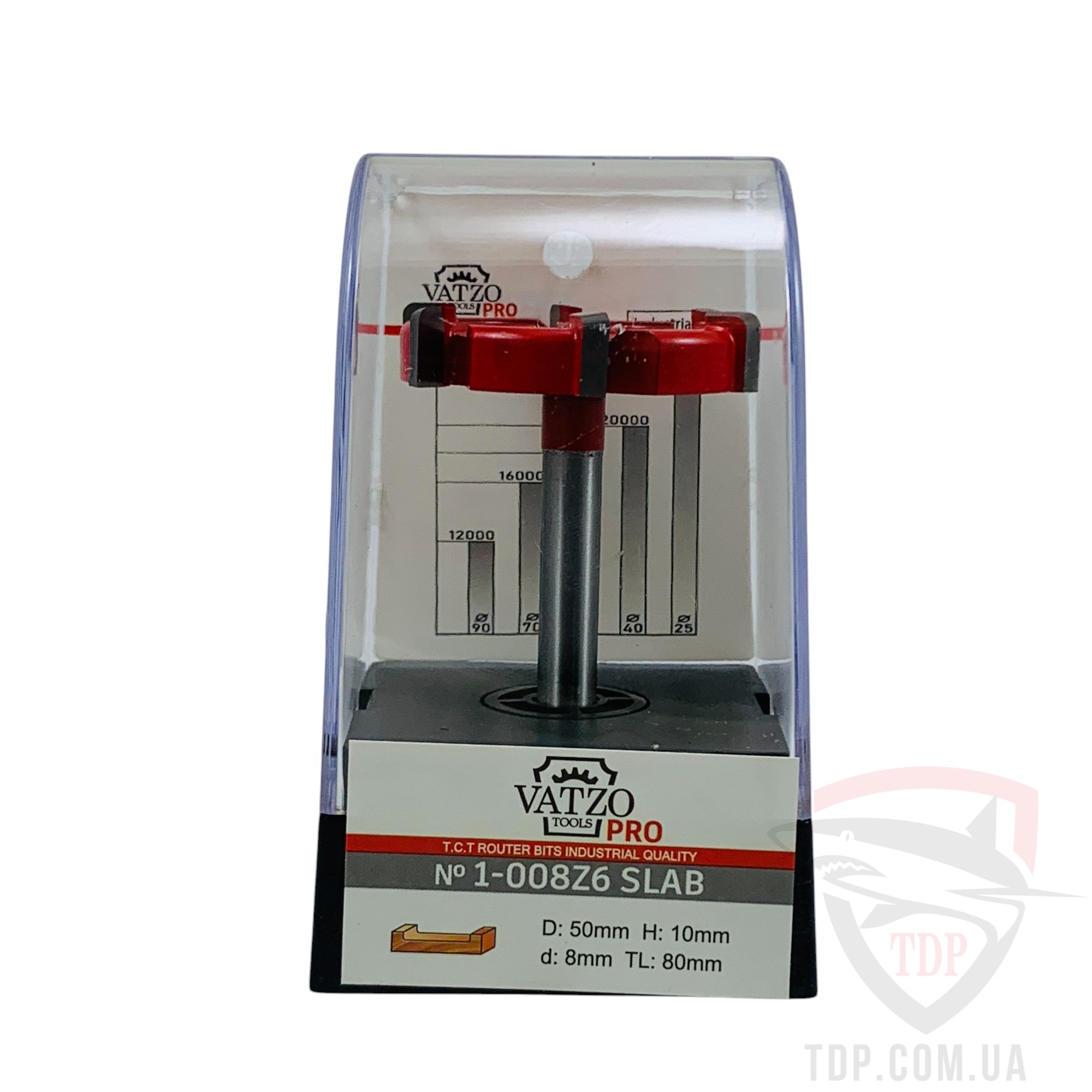 Фреза для вирівнювання поверхні VATZO 1008 SLAB PRO D50 d8 L80 h10 z6 - Фото №7