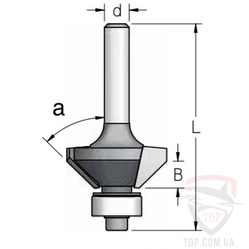 Фреза кромочная конусная для снятия фаски WoodPecker a45 d6 L50 h13 z2 (HSL2453)