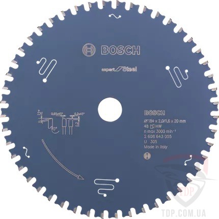 Оснастка Пильний диск по сталі Bosch 184x20x48z K2/1.6 Expert for Steel