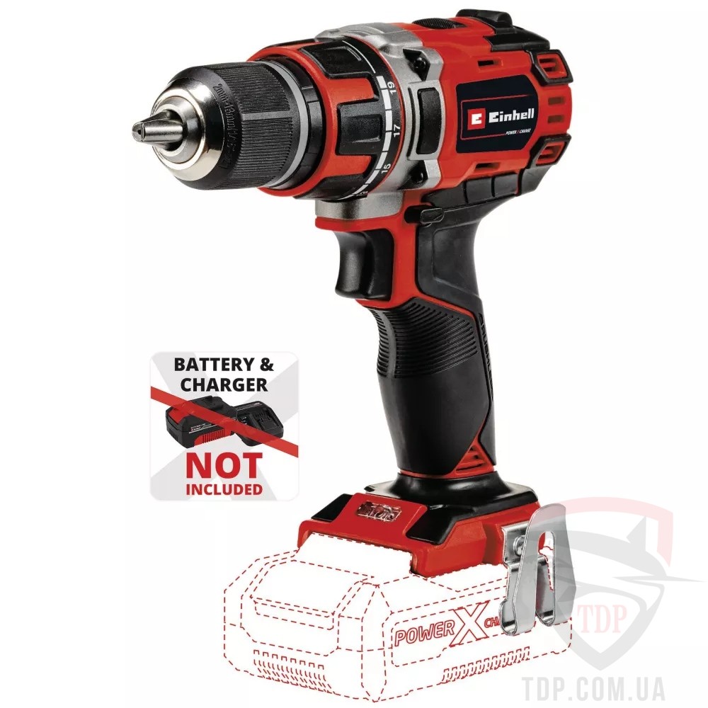 Электроинструмент Шуруповерт акумуляторний Einhell TP-CD 18/50 Li BL Solo 50 Нм (4513887)