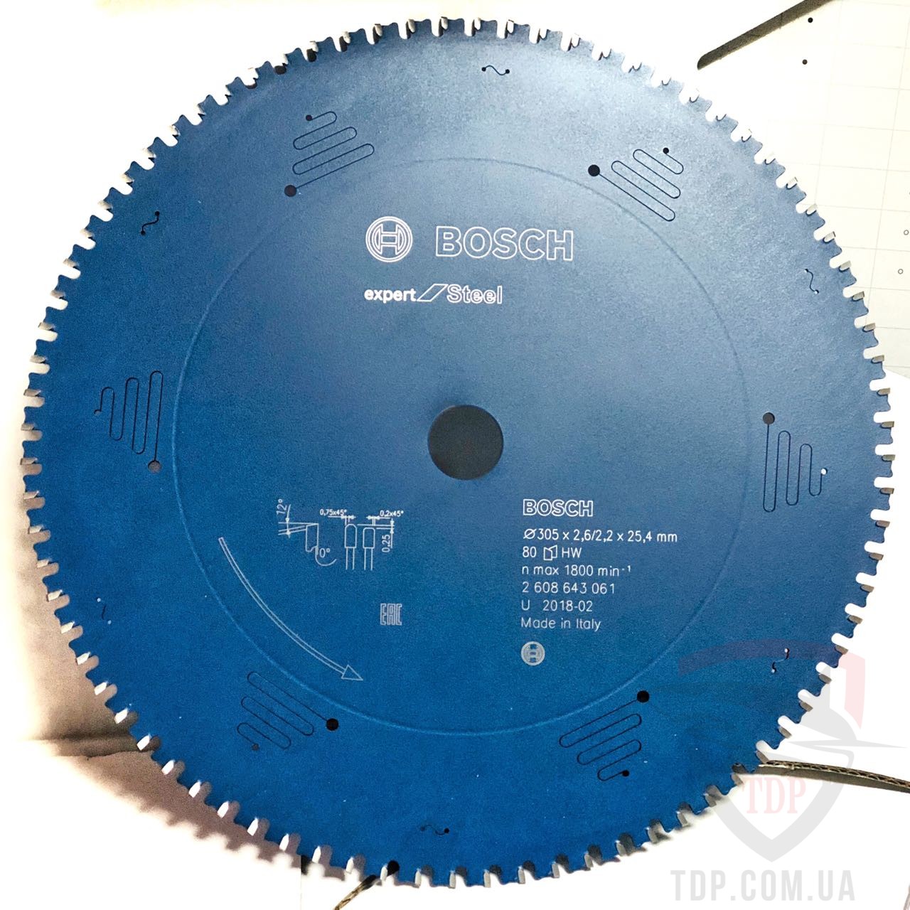 Оснастка Пильний диск по сталі Bosch 305x25.4x80z K2.6/2.2 Expert for Steel