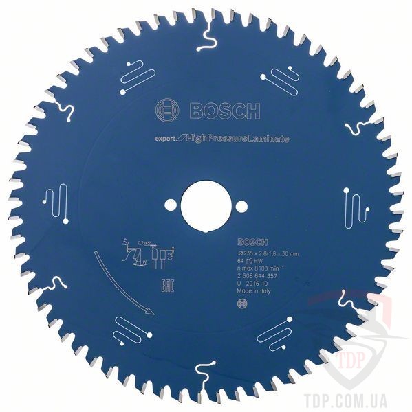 Оснастка Пильний диск по HPL Bosch 235x30x64z K2.8/1.8 Expert for High-Pressure Laminate