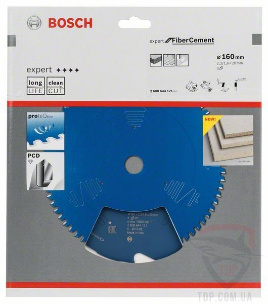 Пильний диск по фіброцементу Bosch 160x20x4z K2.2/1.6 Expert for FiberCement - Фото №2