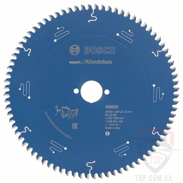 Оснастка Пильний диск по алюмінію Bosch 240x30x80z K2.8/1.8 Expert for Aluminium