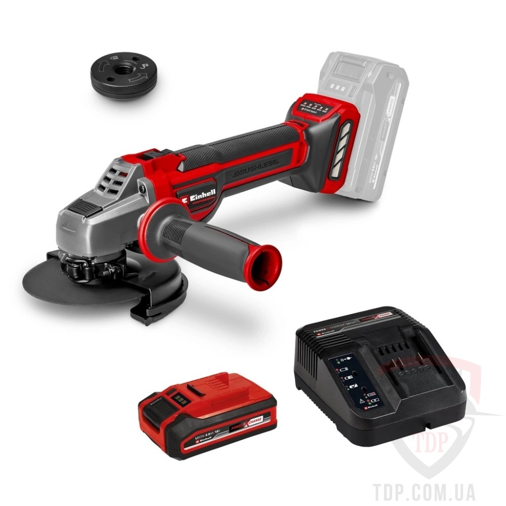 УШМ (Болгарки) Шліфмашина кутова акумуляторна Einhell TP-AG 18/125 CE Q Li Kit 4 Ah