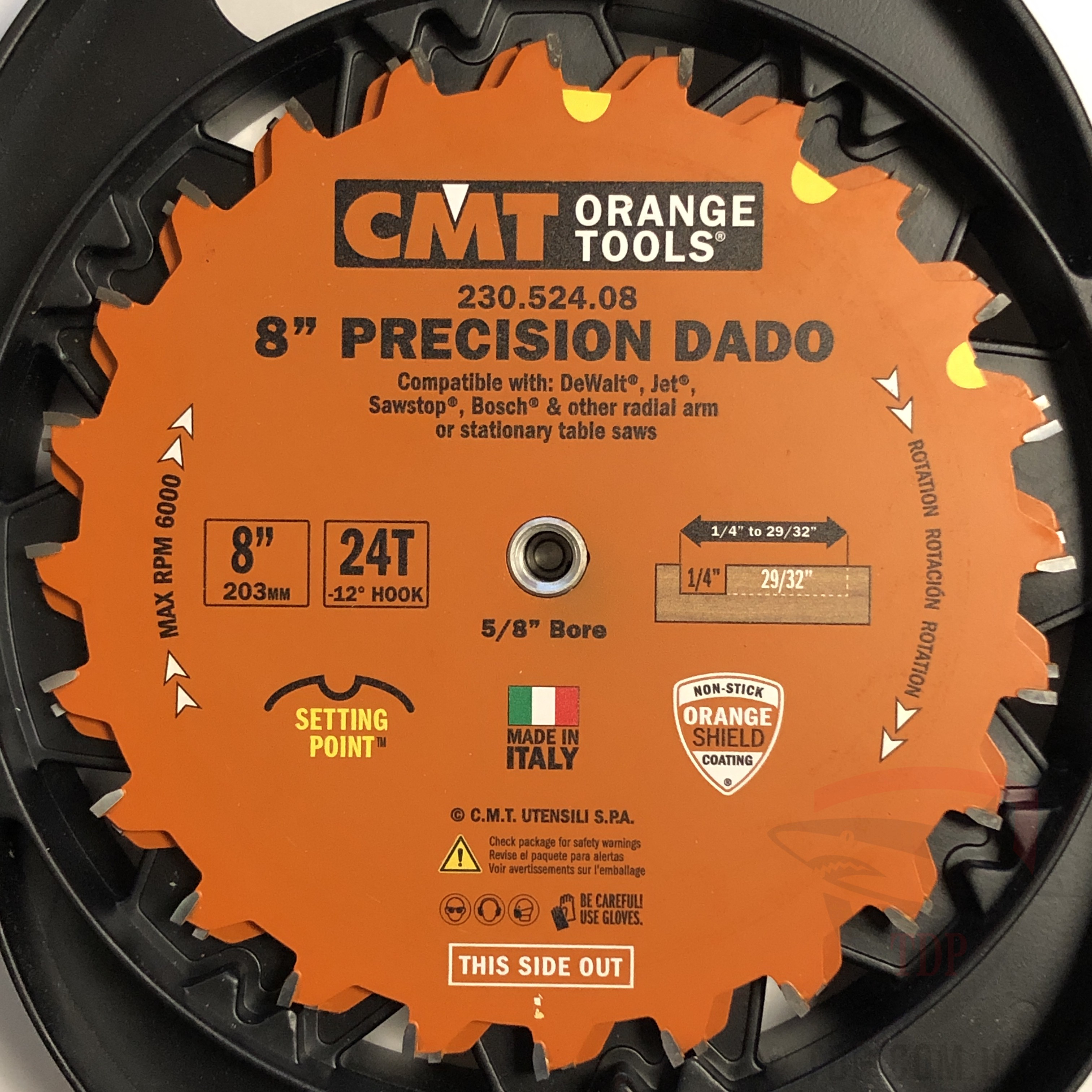 Пазовый регулировочный пильный диск CMT для DADO 200х15.87х24 K6.35-22.23 (230.524.08) - Фото №3