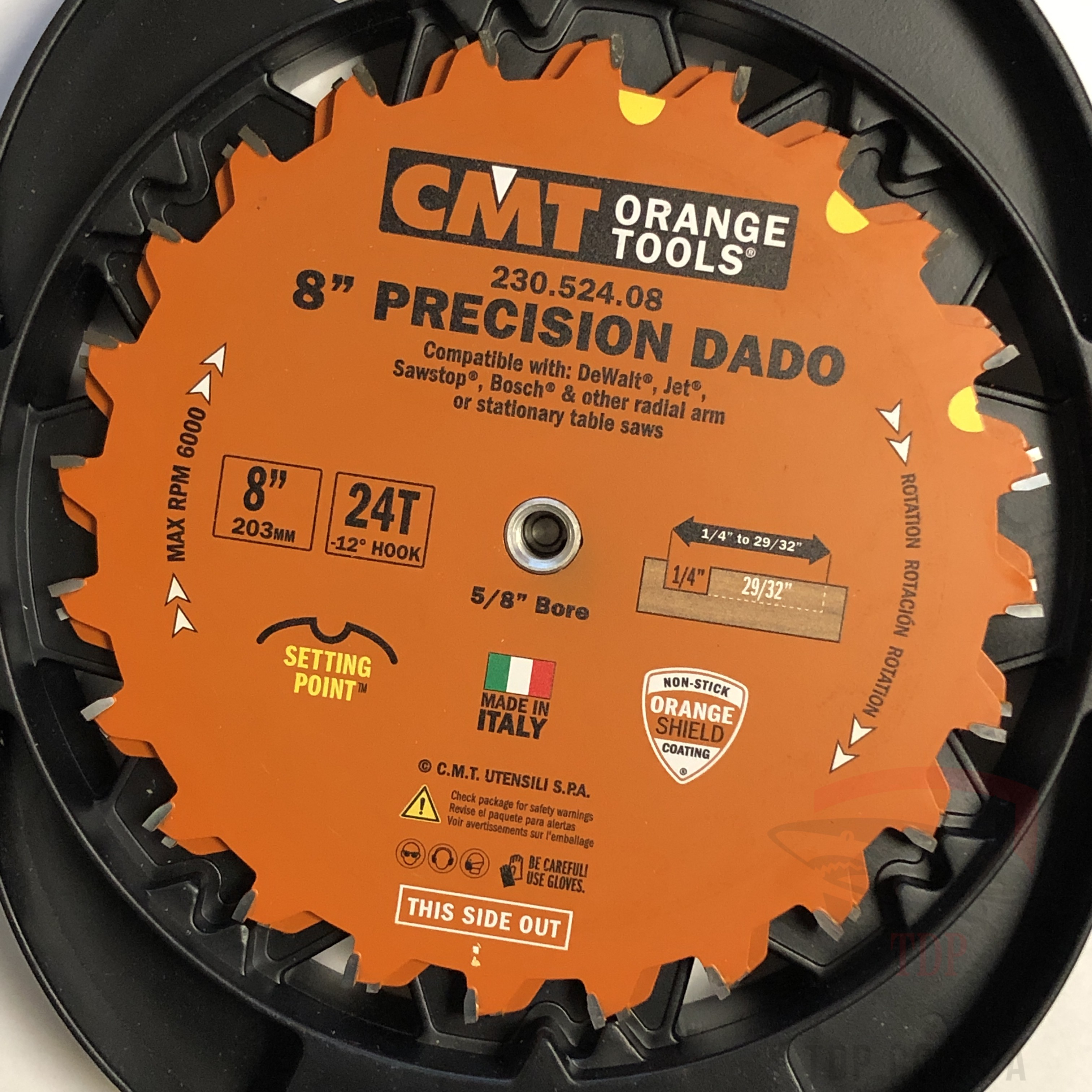 Пазовый регулировочный пильный диск CMT для DADO 200х15.87х24 K6.35-22.23 (230.524.08) - Фото №2