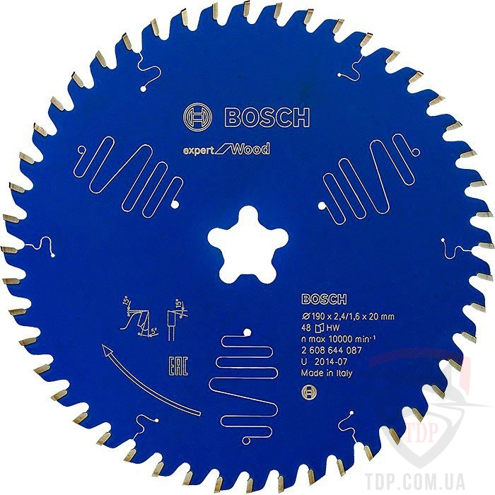 Оснастка Пильний диск по дереву Bosch 190xFixx48z K2.4/1.6 Expert for Wood