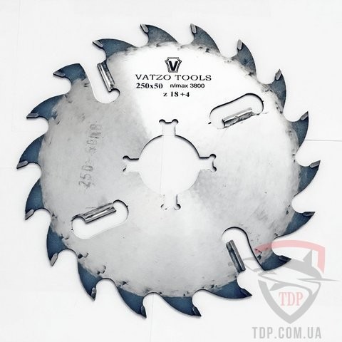 Оснастка Пильный диск по дереву Vatzo Tools 400x50x24+4z 2 шпонки 10х8