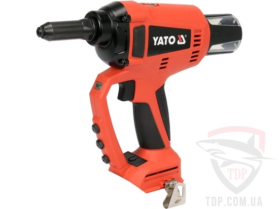 Ручной инструмент Заклепочник акумуляторний YATO Li-Ion 18 В 20кН для заклепок 2.4-5мм (YT-82956)