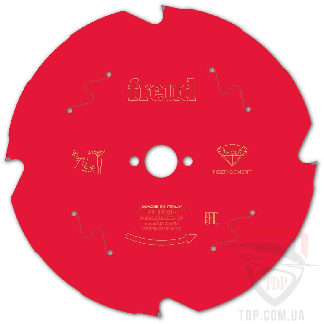 Оснастка Пильний диск по фіброцементу Freud Fiber Cement 165x20x4z (FR07F002HC)