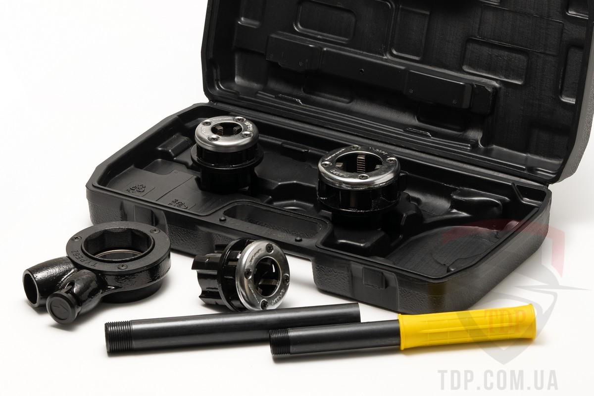 Клуп трубний для нарізання різьби MASTERTOOL BSPT 1/2" 3/4" 1" набір 3 шт 14-1402 - Фото №2