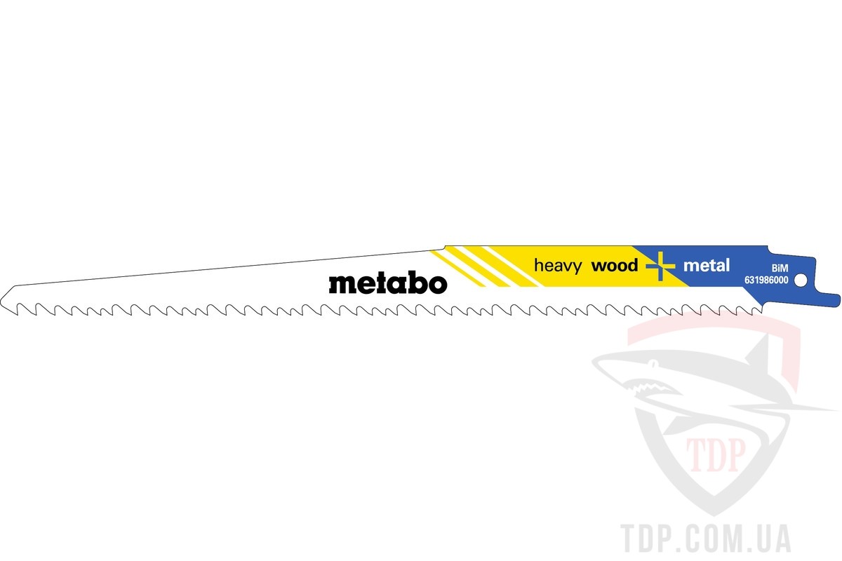 Оснастка Полотно для шабельної пилки Metabo Heavy Wood+Metal HM 225мм 5 шт (631986000)
