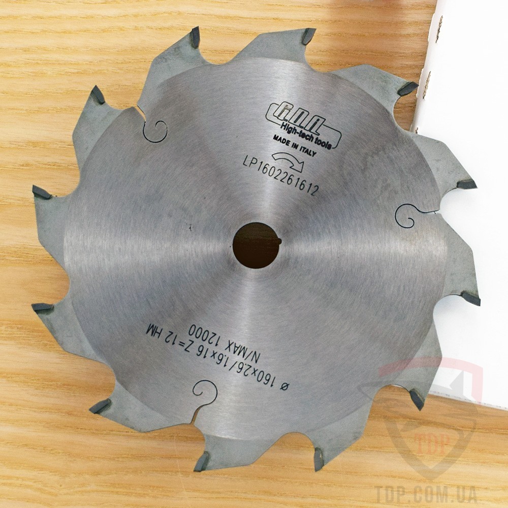 Оснастка Пильний диск по дереву G.D.A 160х16x12z (LP160261612)