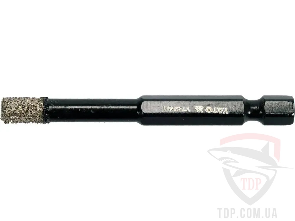 Алмазный инструмент Свердло алмазне YATO D10 L65 шестигранний хвостовик (YT-60403)