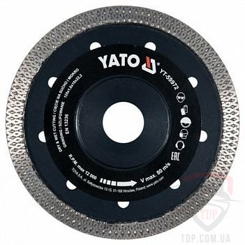 Алмазные диски Диск алмазний по кераміці турбо YATO 125x22.2x1.6 мм (YT-59972)
