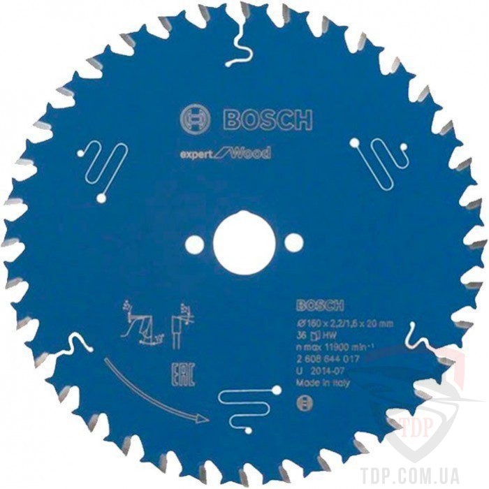 Оснастка Пильний диск по дереву Bosch 160x20x36z K2.2/1.6 Expert for Wood