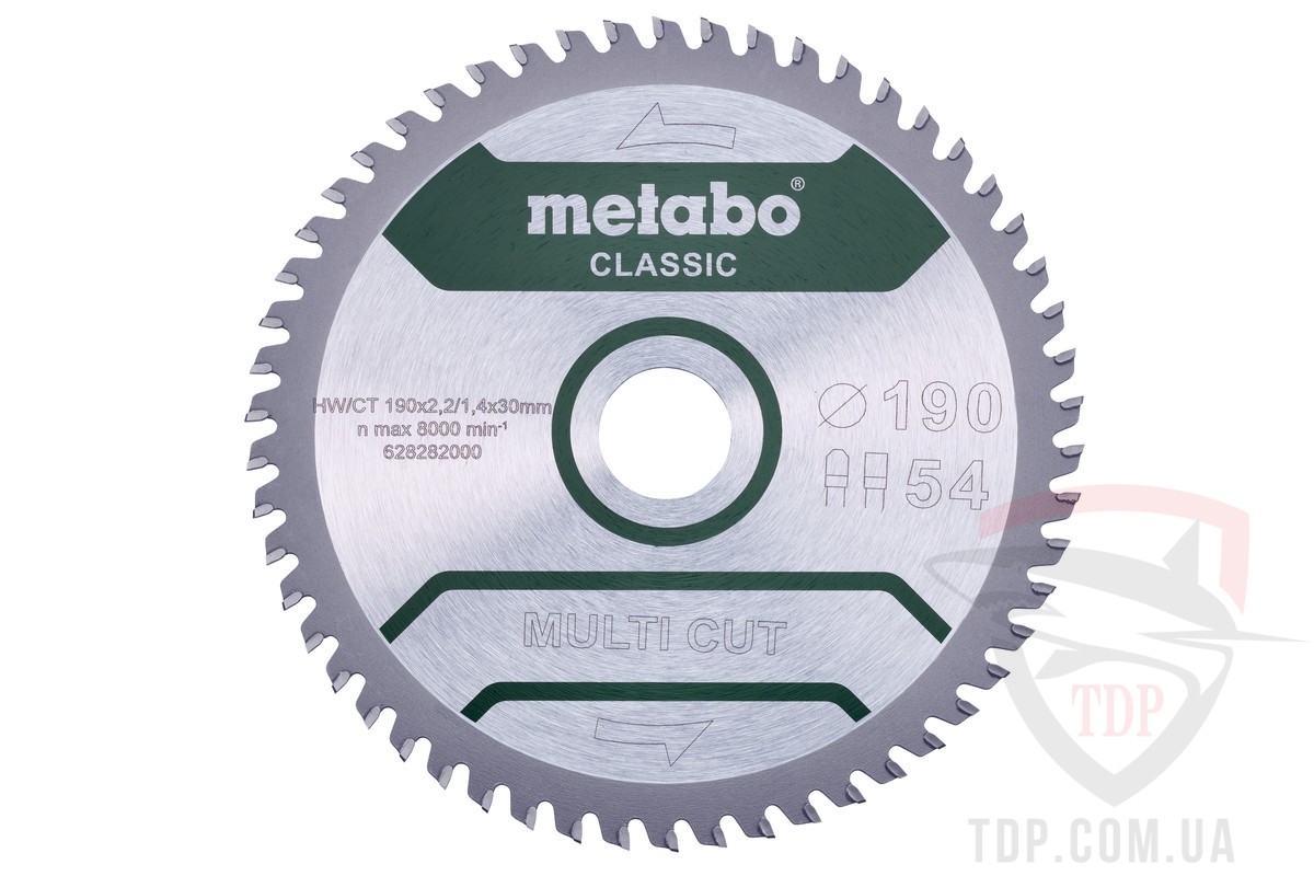 Оснастка Пильний диск по ламінату Metabo Multi Cut Professional 190x30x54z (628282000)