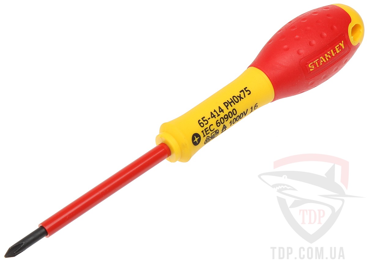 Ручной инструмент Отвертка изолированная Stanley PH0 х 75 мм FatMax (0-65-414)