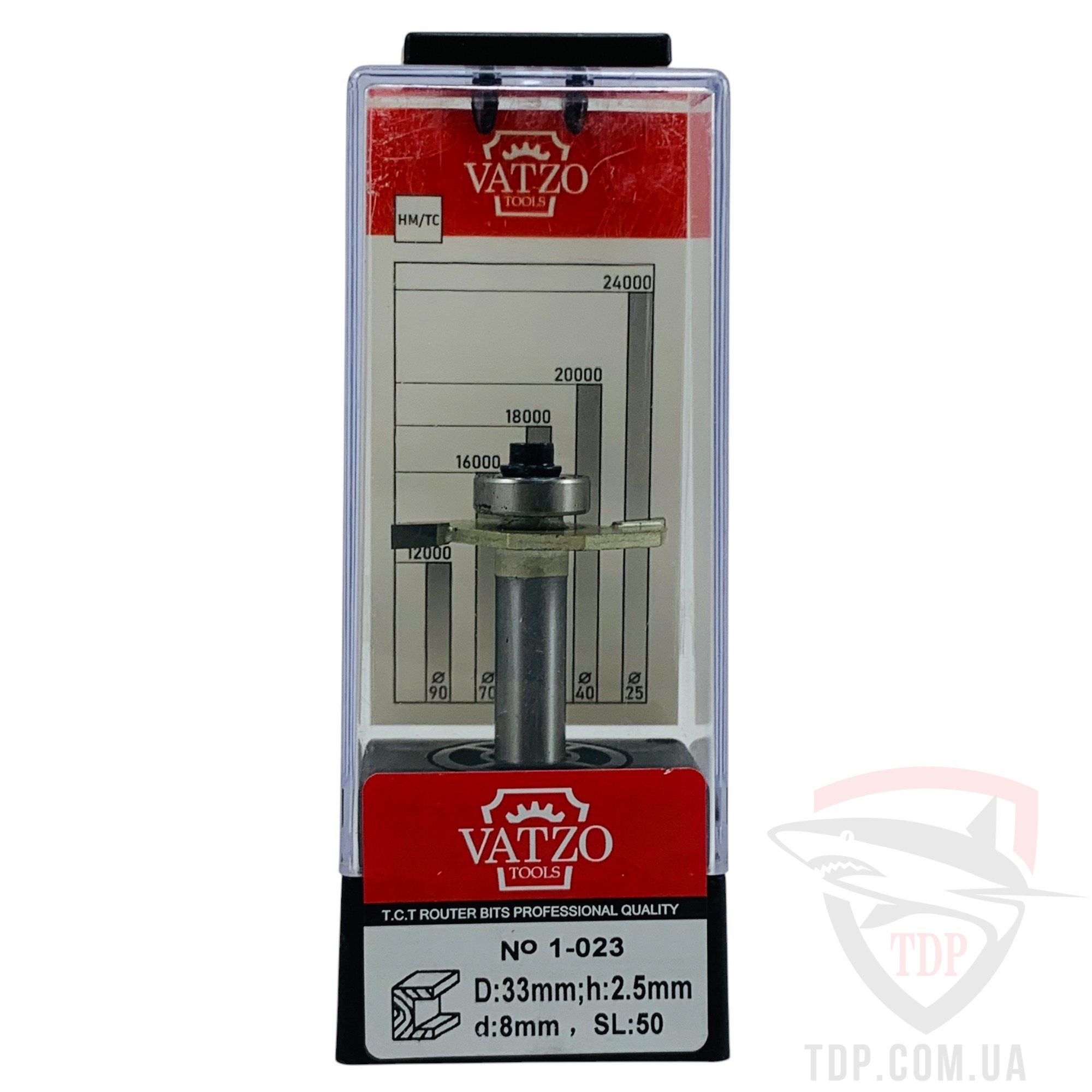Фреза кромкова фальцева VATZO 1023 D33 d8 L61 h2.5 - Фото №4