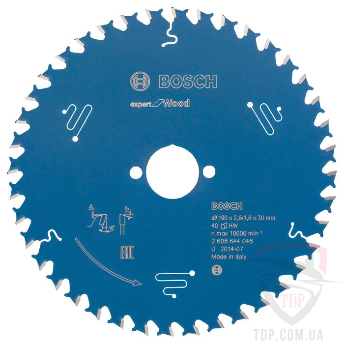 Оснастка Пильний диск по дереву Bosch 190x30x40z K2.6/1.6 Expert for Wood