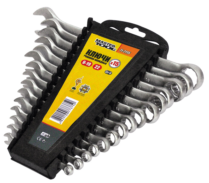 Набор ключей MASTERTOOL 71-2115 (15 шт/6-19, 22)