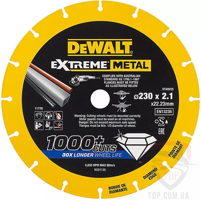 Диск алмазний DeWALT 230x1.5x22.23 мм (DT40255)