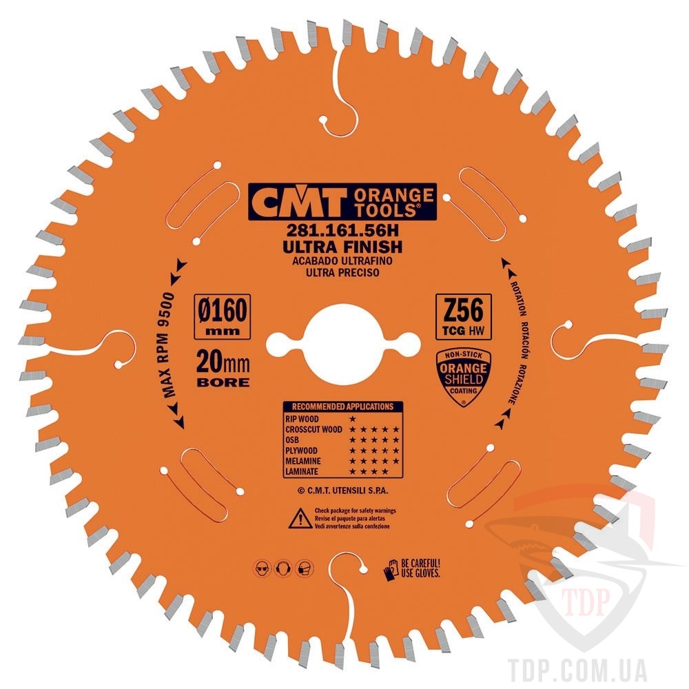 Оснастка Пильний диск CMT по ламінату 160x20x56z (281.161.56H)
