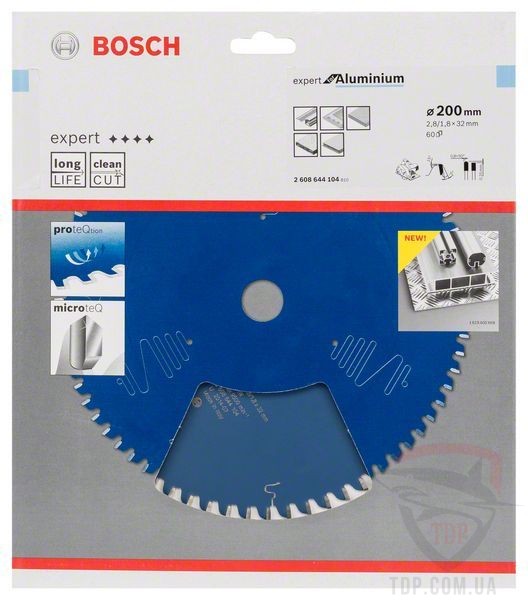 Пильний диск по алюмінію Bosch 200x32x60z K2.8/1.8 Expert for Aluminium - Фото №2