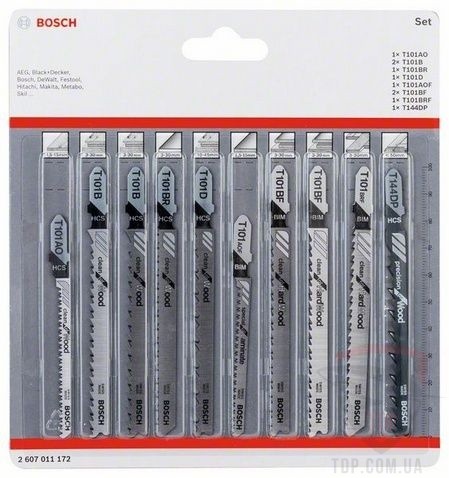 Оснастка Набір лобзикових пил Bosch Wood Clean 10 шт (2607011172)