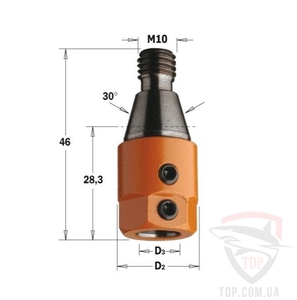 Патрон CMT M10 <30 D=19,5 d=10 RH 303.000.01