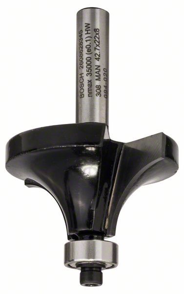 Оснастка Фреза кромочная калевочная (радиусная) Bosch D42.7 d8 h22 L66 R15 (2608628345)