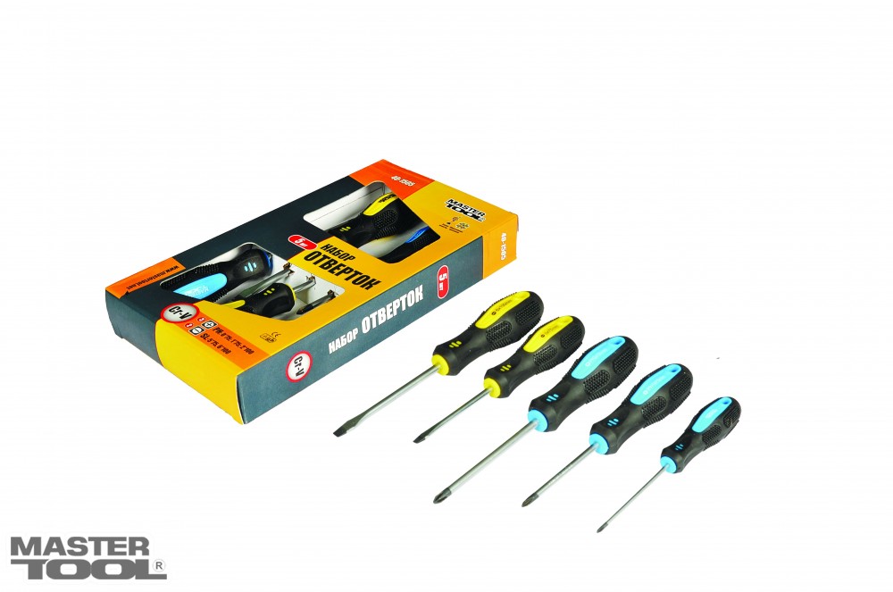 Ручной инструмент Набор отвёрток MASTER TOOL, 5 шт (40-1505) 