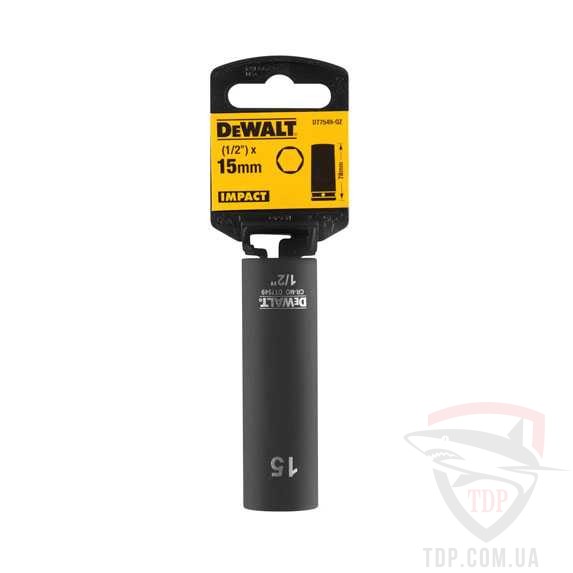 Ручной инструмент Головка торцевая ударная DeWALT IMPACT 15 мм DT7549