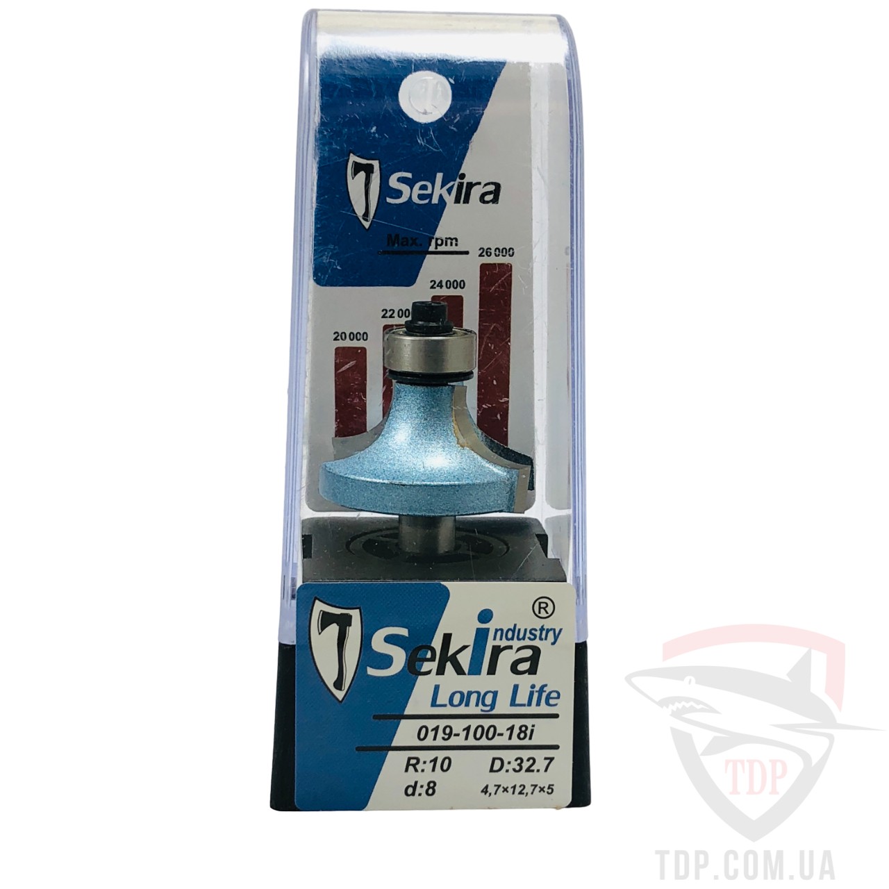Оснастка Фреза кромкова калювальна Sekira Industry D32.7 d8 L61 h15 R10 (019-100-18i)