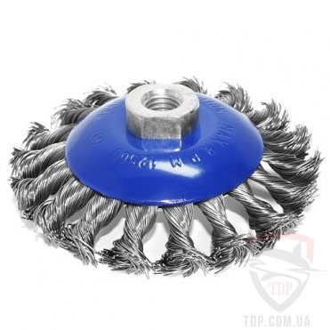 Оснастка Щітка конічна S&R 100мм x M14 витий дріт (136450115)