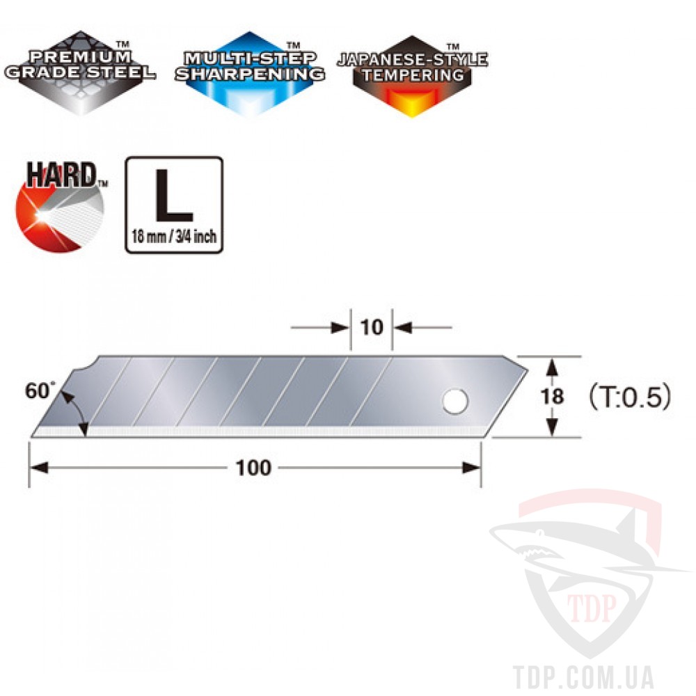 Ручной инструмент Сегментні леза Premium TAJIMA DORA Endura Blades 18мм 10 шт (CB50)