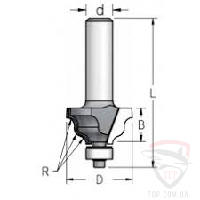 Концевые фрезы Фреза кромочная фигурная WoodPecker D25 d8 L47.5 h13 R3 (HRJ0305)