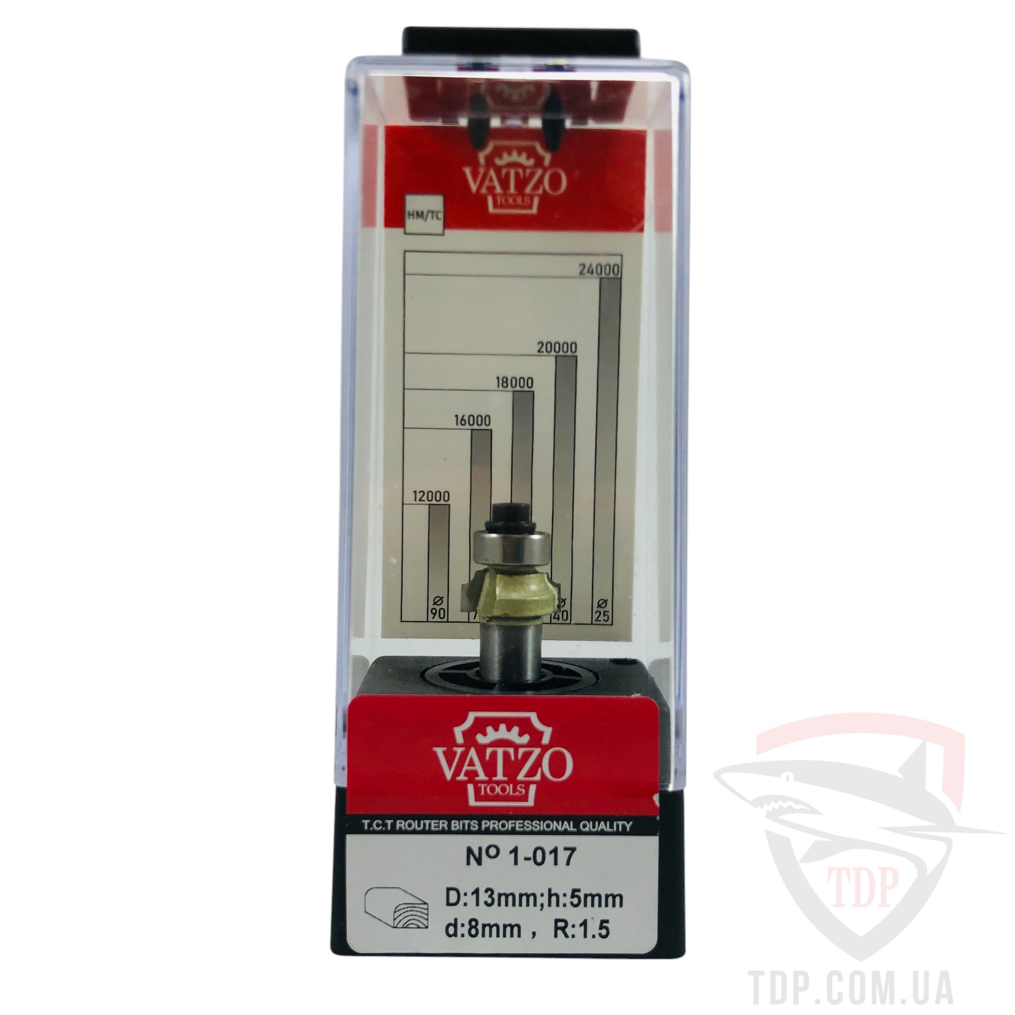 Фреза кромкова калювальна VATZO 1017 D13 d8 L49 h5 R1.5 - Фото №4