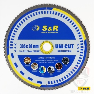 Пильные диски Диск пильний S&R UniCut Meister 305x30x100z (245100305)