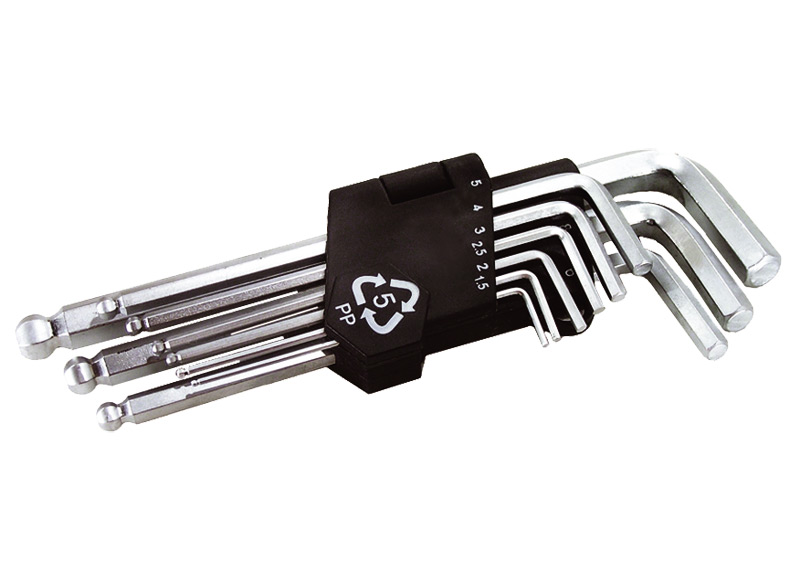 Ключи шестигранные длинные MASTER TOOL 9шт. с шариковым наконечником L65-175мм
