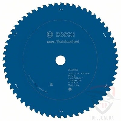 Оснастка Пильний диск по нержавіючій сталі Bosch 305x25.4x60z K2.5/2.2 Expert for Stainless Steel