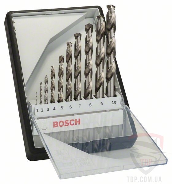 Сверла Набір свердел по металу Bosch Robust Line HSS-G 1-10 10шт (2607010535)