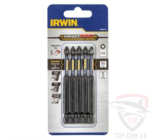 Биты и адаптеры Бита IRWIN IMPACT PRO PERF 89мм PH2 5шт (IW6061312)